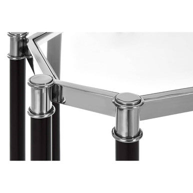 Orsina Allessi Console Table | Silver & Black Glass Entryway Table