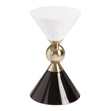 Orsina Martini Sculptural Metal Side Table – Gold, Black and White