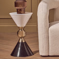 Orsina Martini Sculptural Metal Side Table – Gold, Black and White