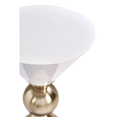 Orsina Martini Sculptural Metal Side Table – Gold, Black and White
