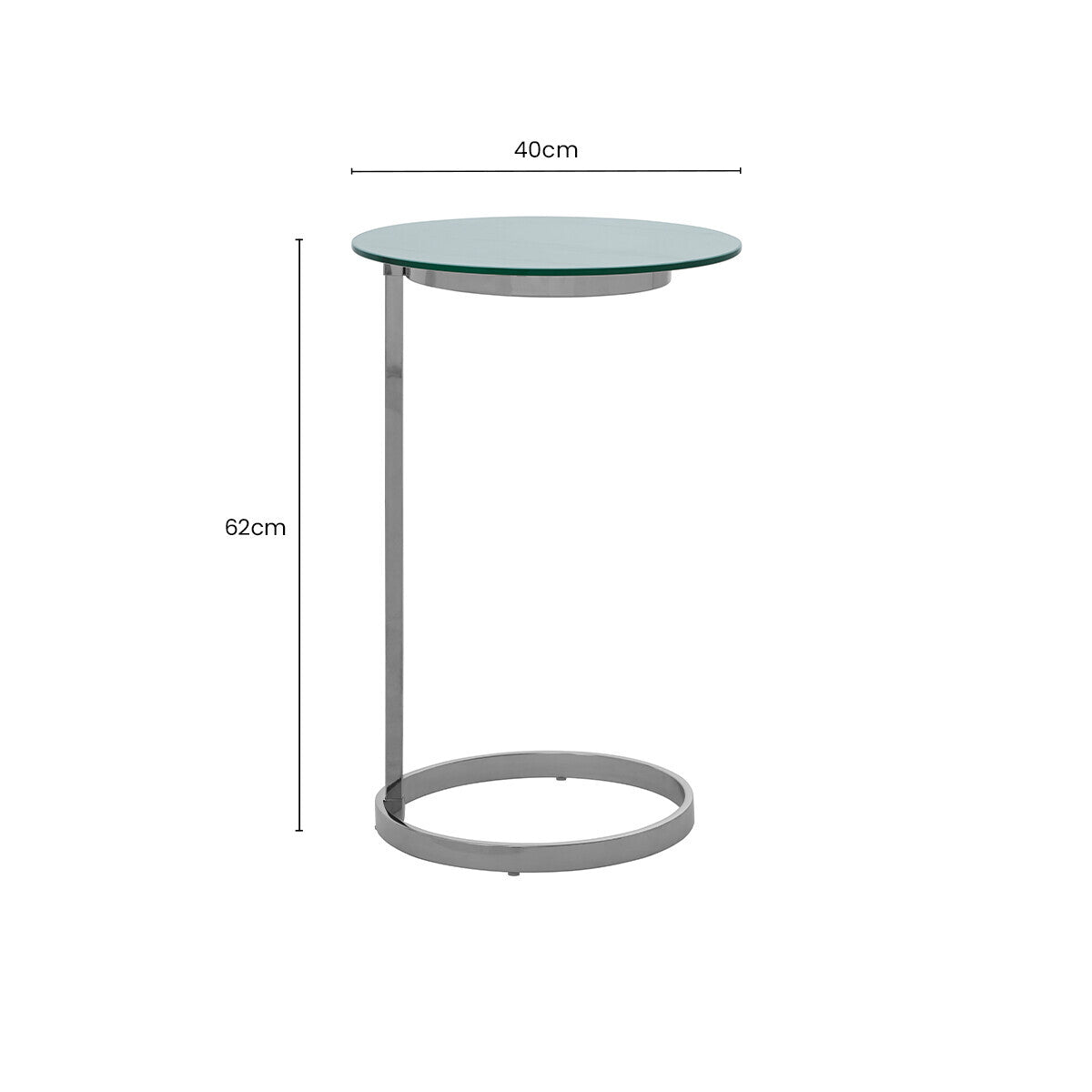 Orsina Oria Round Marble Effect End Table – Silver Stainless Steel