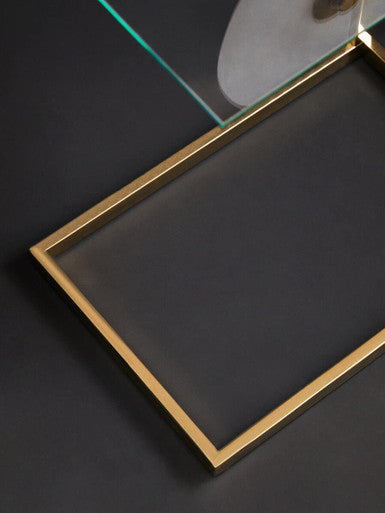 Orsina Oria Gold End Table – Clear Tempered Glass & Metallic Finish