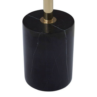 Orsina Oria Black Marble End Table – Round Gold Pedestal Side Table