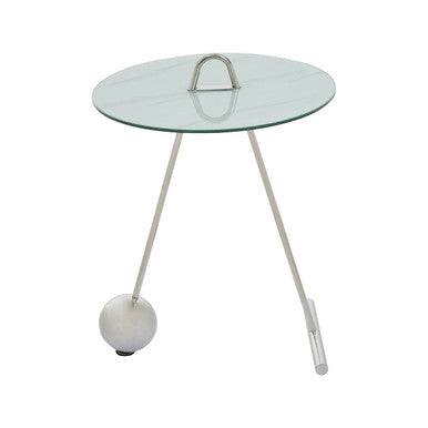 Orsina Oria Gold Side Table – White Marble Glass Top End Table