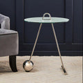 Orsina Oria Gold Side Table – White Marble Glass Top End Table