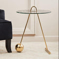 Orsina Oria Black Marble Effect End Table with Gold Splayed Legs