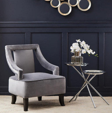 Orsina Oria Mirrored Side Table – Silver Staggered Chrome End Table