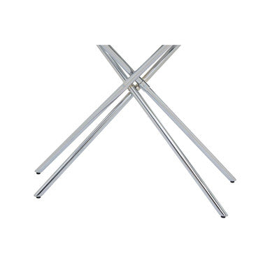 Orsina Oria Mirrored Side Table – Silver Staggered Chrome End Table