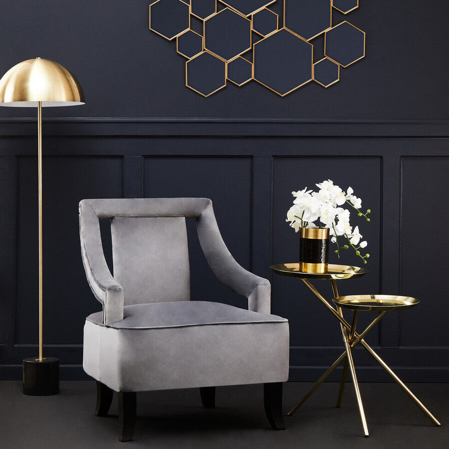 Orsina Oria Gold Side Table – Tiered Mirrored Metallic Accent Table