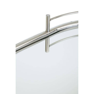 Orsina Oria Oval Mirrored Bar Cart – Silver Chrome & Acrylic Trolley