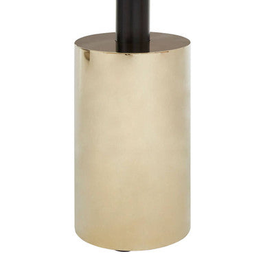 Orsina Oria Glass End Table – Black and Gold Metal Pedestal Side Table