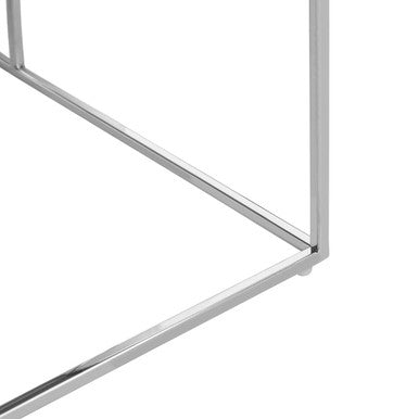Orsina Oria Mixed Metal Coffee Table | Checked Stainless Steel Square