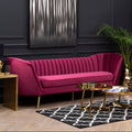 Orsina Binky 3-Seater Wine Velvet Sofa with Gold Legs | Modern Couch