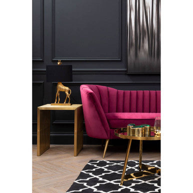 Orsina Binky 3-Seater Wine Velvet Sofa with Gold Legs | Modern Couch