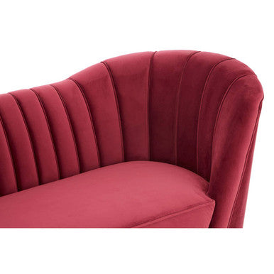 Orsina Binky 3-Seater Wine Velvet Sofa with Gold Legs | Modern Couch