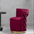 Orsina Bola Velvet Swivel Tub Chair – Red Wine with Gold Base