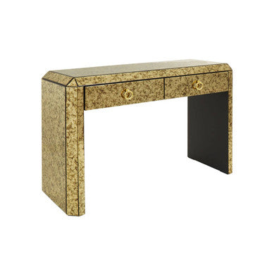 Orsina Komo Gold Mirrored Console Table – 2 Drawer Entryway Table
