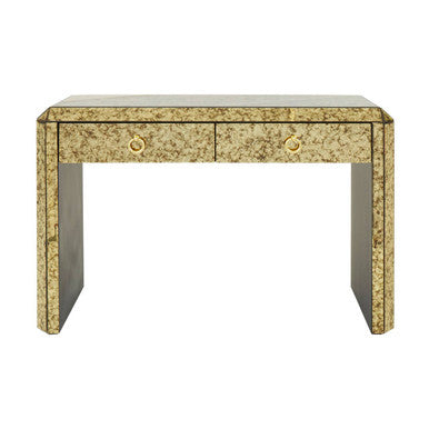 Orsina Komo Gold Mirrored Console Table – 2 Drawer Entryway Table