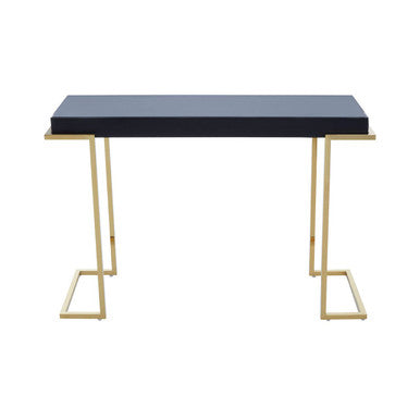 Orsina Kaso Grey Mirrored Console Table | Gold Stainless Steel Base