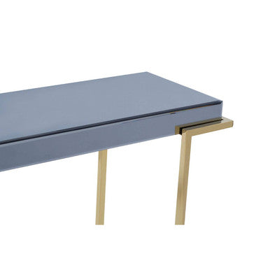 Orsina Kaso Grey Mirrored Console Table | Gold Stainless Steel Base