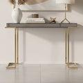 Orsina Kaso Grey Mirrored Console Table | Gold Stainless Steel Base