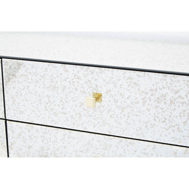 Orsina Kesena Silver Mirrored Chest of Drawers | 6-Drawer Dresser