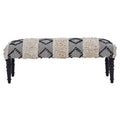 Orsina Cefena Moroccan Bench – Black and White Handcrafted Seating