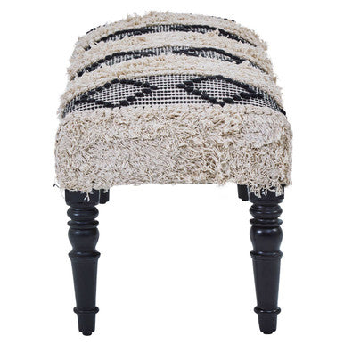 Orsina Cefena Moroccan Bench – Black and White Handcrafted Seating