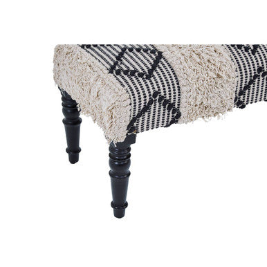 Orsina Cefena Moroccan Bench – Black and White Handcrafted Seating
