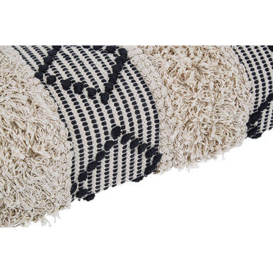 Orsina Cefena Moroccan Bench – Black and White Handcrafted Seating