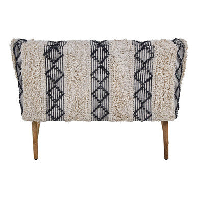 Orsina Cefena Moroccan Bench – Velvet Entryway Seat with Woven Back