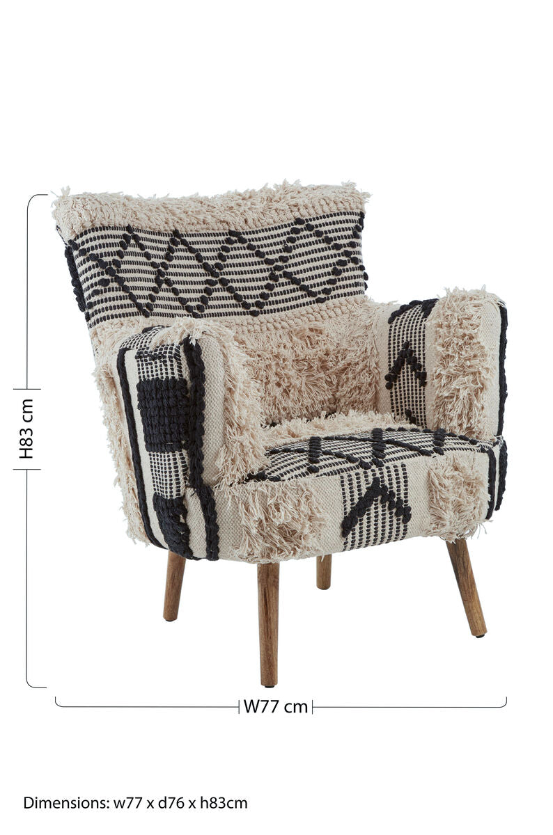 Orsina Cefena Berber Style Armchair – Textured Boho Accent Chair