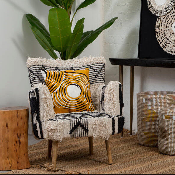 Orsina Cefena Berber Style Armchair – Textured Boho Accent Chair