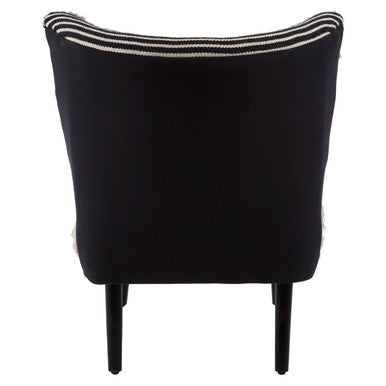 Orsina Cefena Black Moroccan Accent Chair – Patterned Fabric Seating