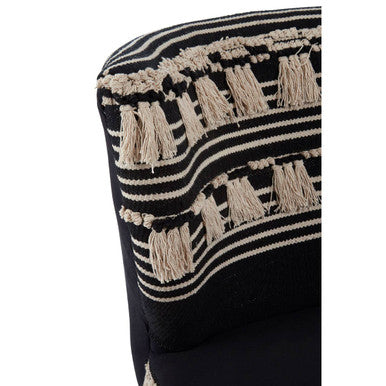 Orsina Cefena Black Moroccan Accent Chair – Patterned Fabric Seating