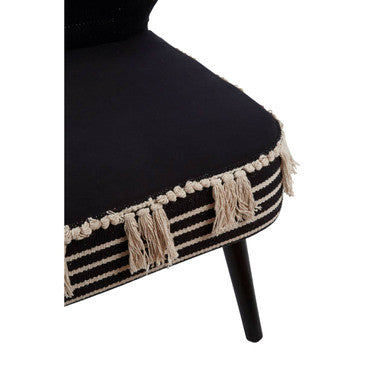 Orsina Cefena Black Moroccan Accent Chair – Patterned Fabric Seating
