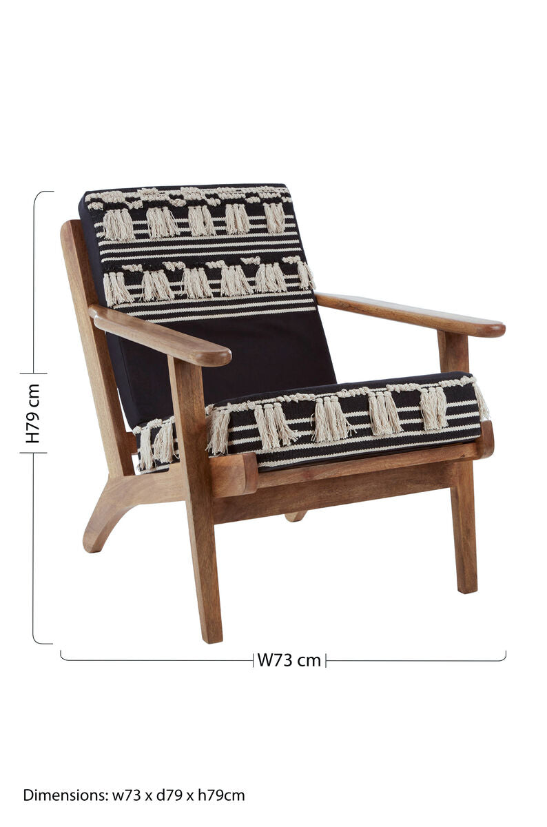 Orsina Cefena Textured Lounge Chair – Woven Boho Accent Armchair