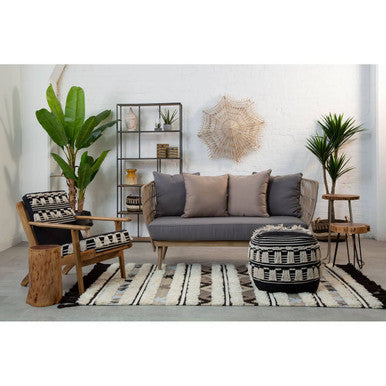 Orsina Cefena Textured Lounge Chair – Woven Boho Accent Armchair