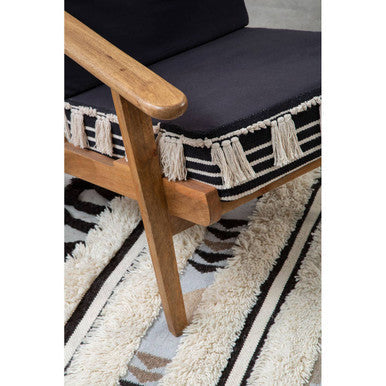 Orsina Cefena Textured Lounge Chair – Woven Boho Accent Armchair