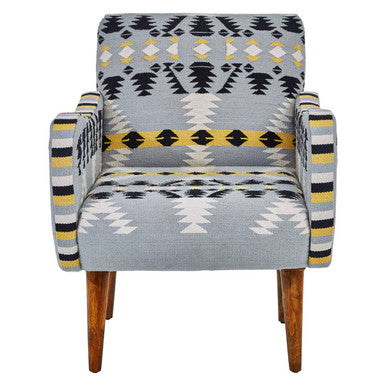 Orsina Cefena Kilim Style Armchair – Geometric Patterned Accent Chair
