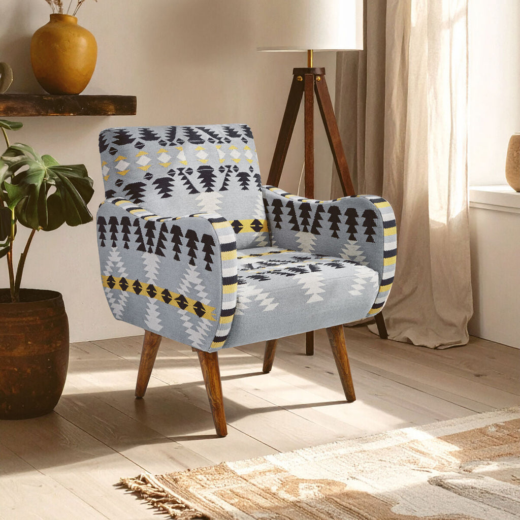 Orsina Cefena Kilim Style Armchair – Geometric Patterned Accent Chair