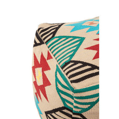 Orsina Cefena Multicolour Pouffe – Textured Woven Square Ottoman