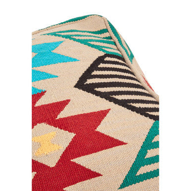 Orsina Cefena Multicolour Pouffe – Textured Woven Square Ottoman