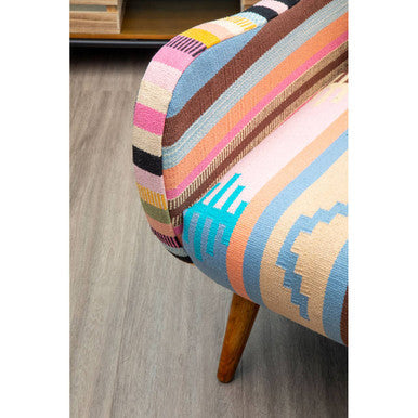 Orsina Cefena Multicoloured Fabric Accent Chair with Mango Wood Legs