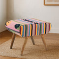 Orsina Cefena Multicolour Tribal Footstool – Mango Wood & Cotton