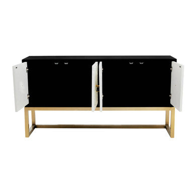 Orsina Dumas Modern Sideboard – Black and White 4-Door Storage Cabinet