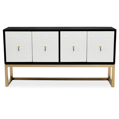 Orsina Dumas Modern Sideboard – Black and White 4-Door Storage Cabinet