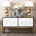 Orsina Dumas Modern Sideboard – Black and White 4-Door Storage Cabinet