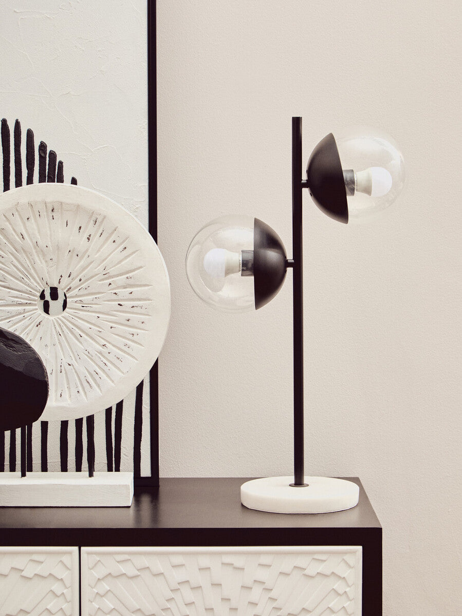 Orsina Dumas Modern Sideboard – Black and White 4-Door Storage Cabinet