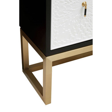 Orsina Dumas Modern Sideboard – Black and White 4-Door Storage Cabinet
